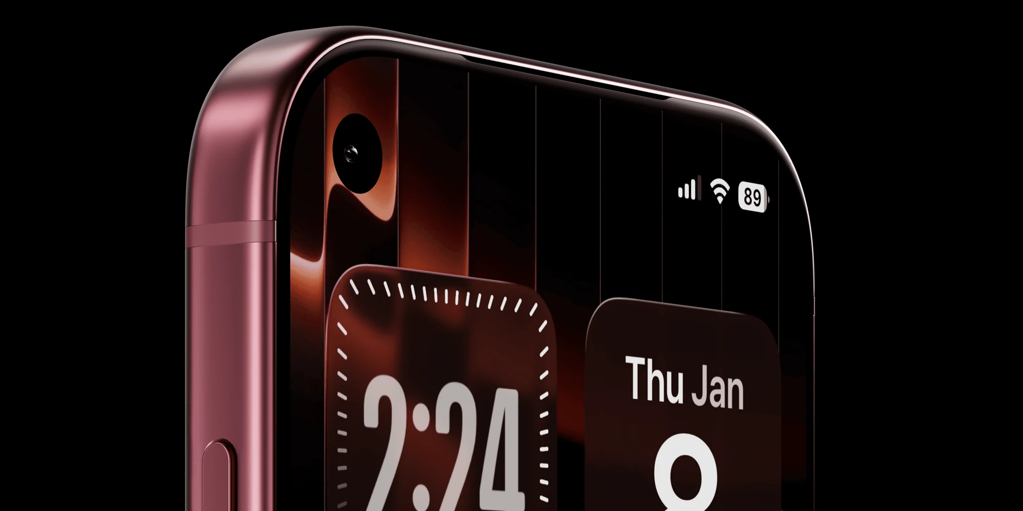 Burgundy iPhone — display and materials