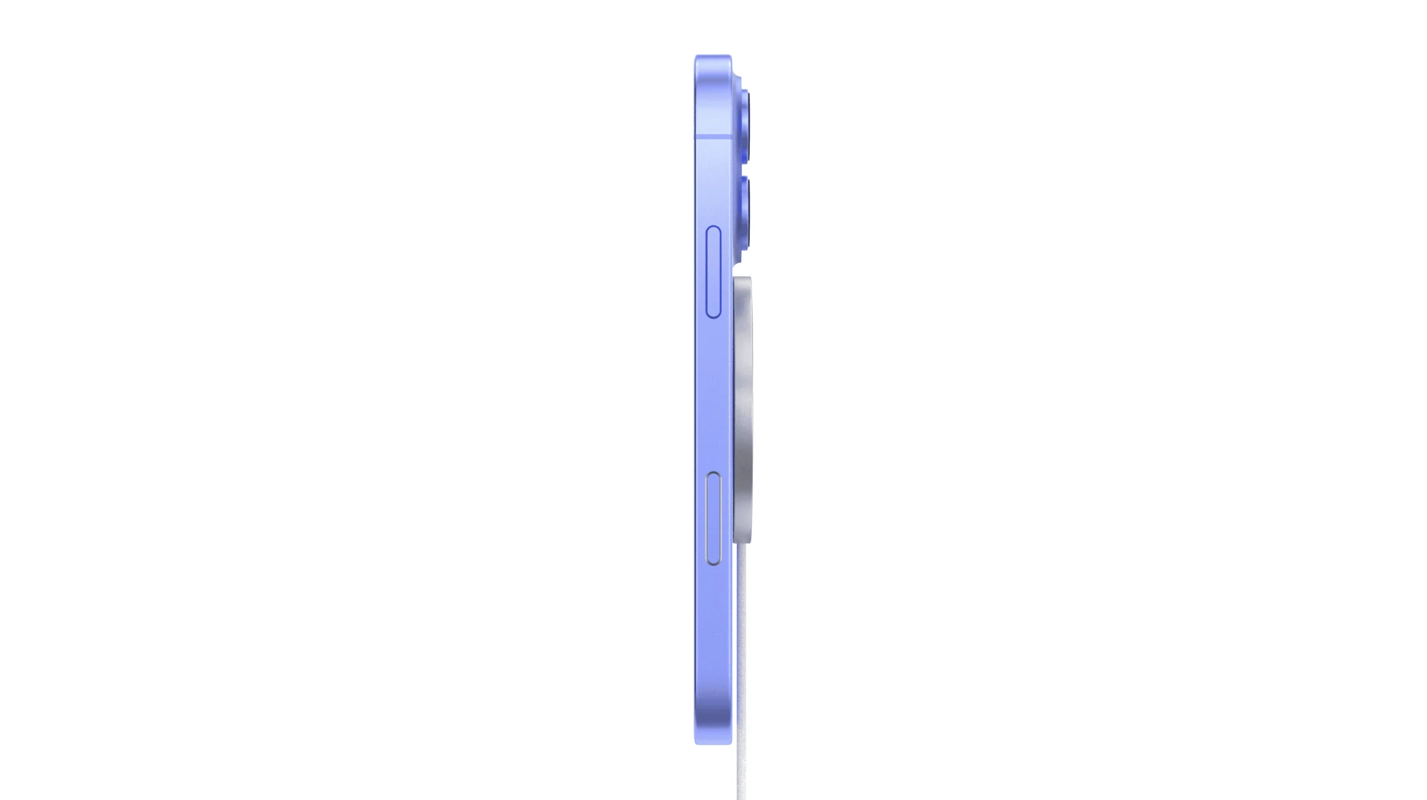 Blue iPhone — side profile